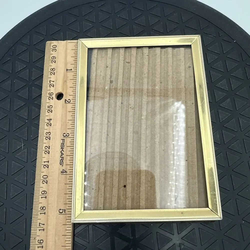 Lot Of 4 Vintage Brass Tone Picture Frame Gold Various Sizes